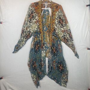 Free People “Little Wing” Mixed Print Kimono Duster – One Size